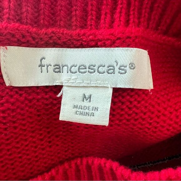 Francesca's Collections Red Christmas Sweater All the Jingle ladies holiday - Picture 7 of 9
